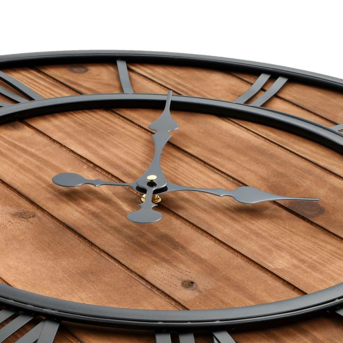 VIDAXL Horloge murale vintage a quartz Bois et metal 60 cm XXL