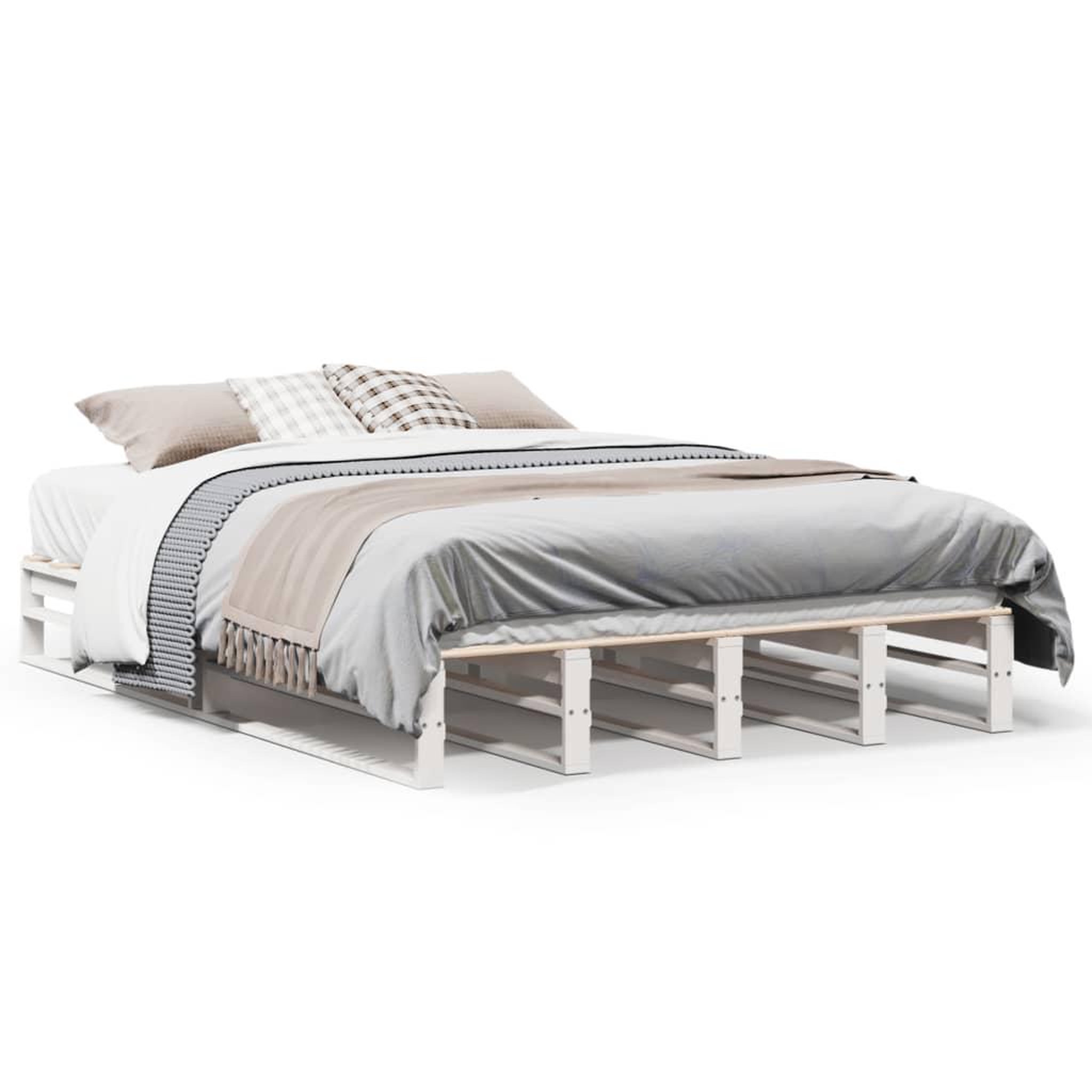 Voir la diapositive 2 : VIDAXL Cadre de lit sans matelas blanc 120x200 cm bois de pin massif