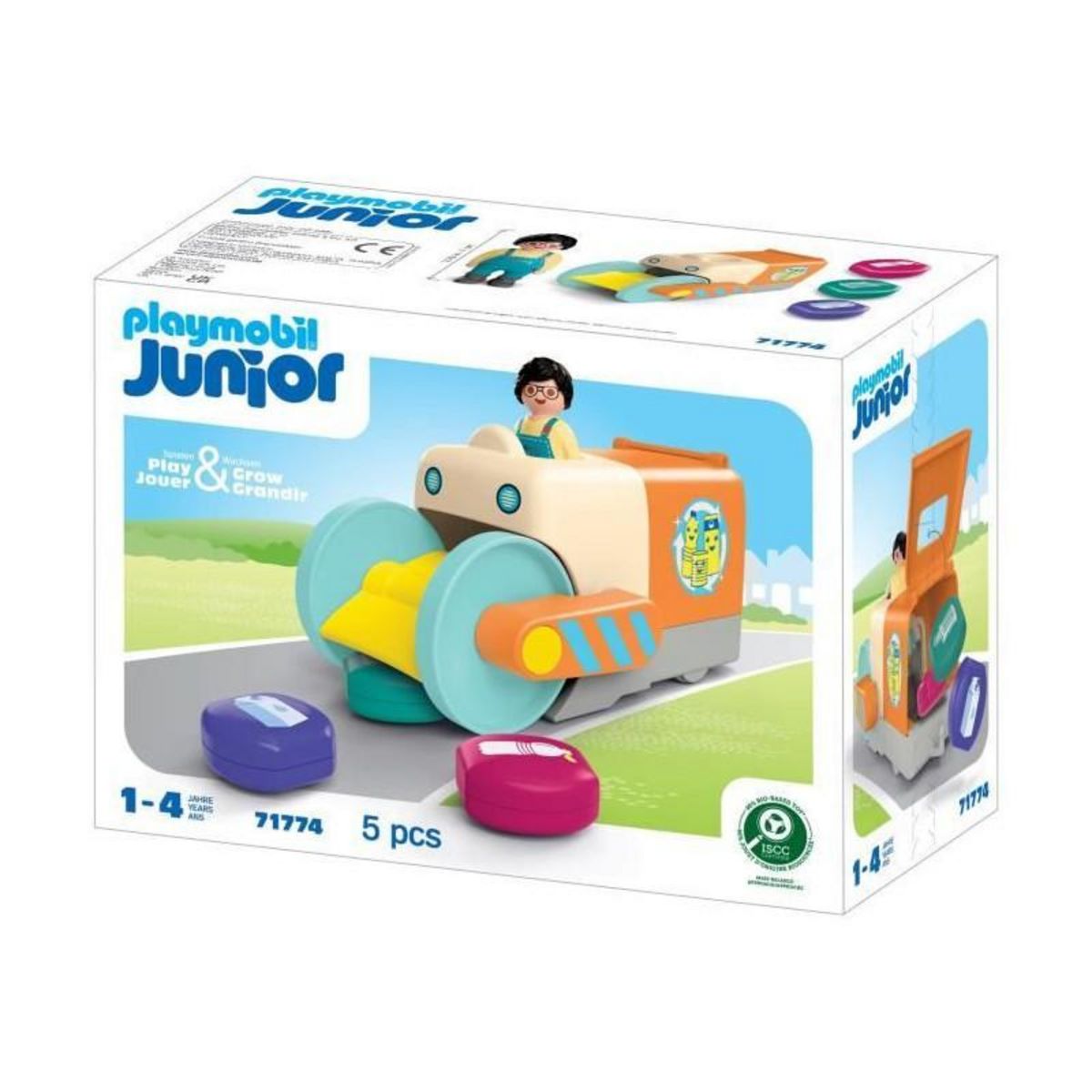 PLAYMOBIL Playmobil 71774 Camion de collecte de déchets, Playmobil junior, 5 pieces, Des 12 mois