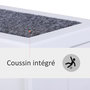 Voir la diapositive 6 : PAWHUT Escalier pour chien animaux rampe 3 marches revêtement tapis coffre interne rangement blanc