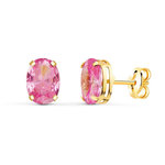 L'ATELIER D'AZUR Boucles d'Oreilles Or 18 Carats 750/000 - Zirconiums Roses
