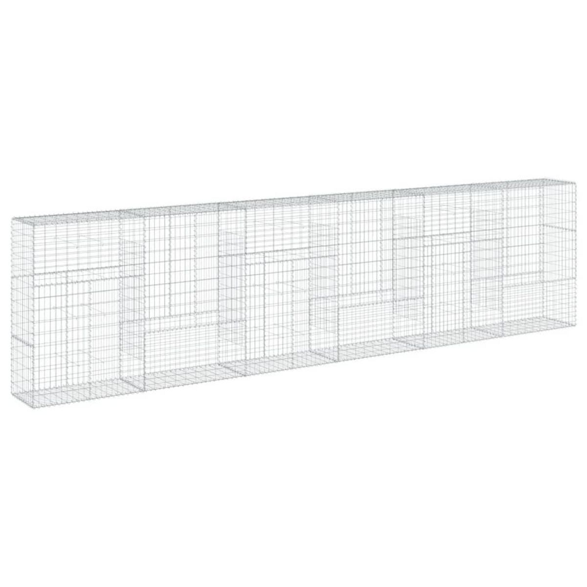VIDAXL Panier gabion avec couvercle 600x50x150 cm fer galvanise