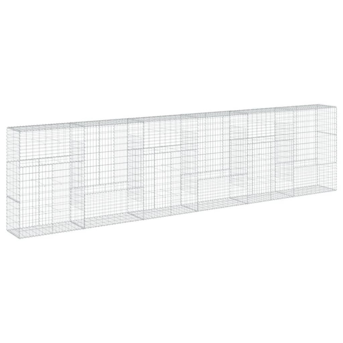 VIDAXL Panier gabion avec couvercle 600x50x150 cm fer galvanise