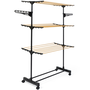 Voir la diapositive 4 : ID MARKET Séchoir à linge vertical pliable 3 niveaux MAXIMA capacité 20M noir et effet bois