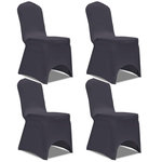 VIDAXL Housse de chaise extensible 4 pcs Anthracite