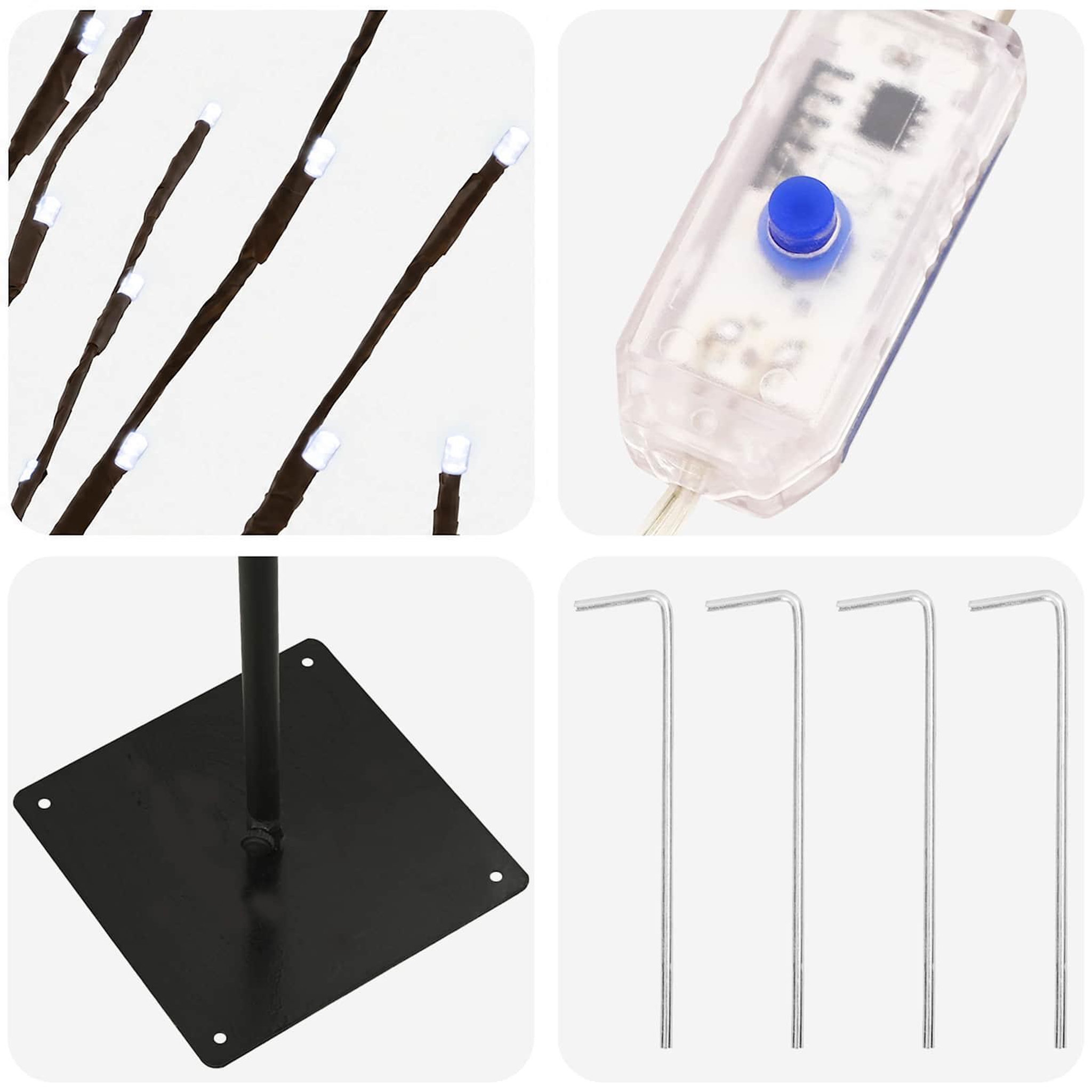 Voir la diapositive 6 : VIDAXL Arbre de Noël LED Noir 20 x 20 x 180 cm Acier 160 LED