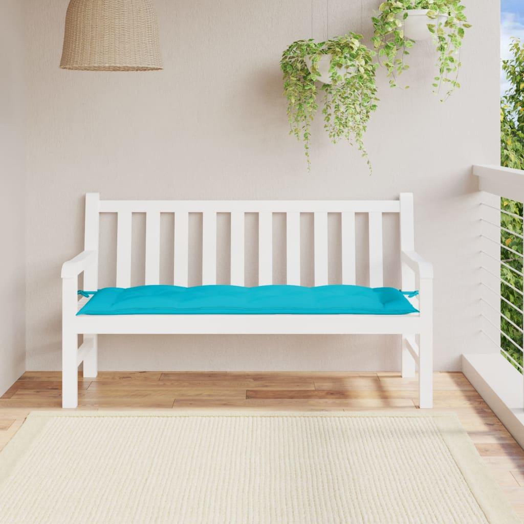 Voir la diapositive 1 : VIDAXL Coussin de banc de jardin turquoise 150x50x7 cm tissu oxford