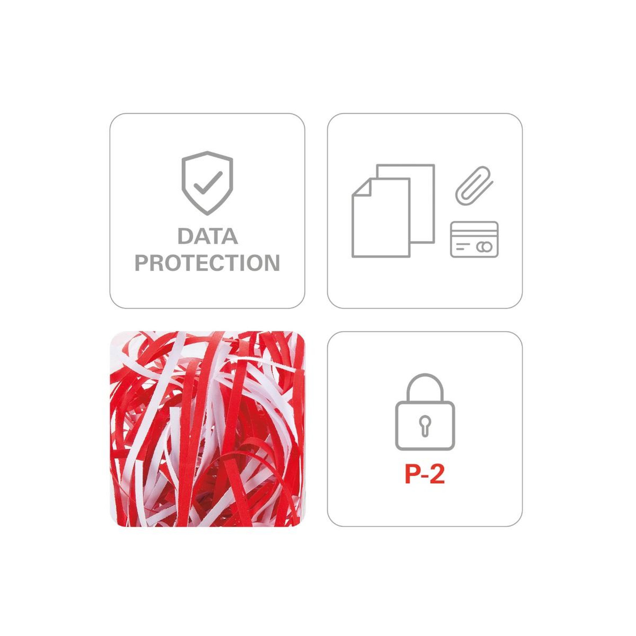 Voir la diapositive 5 : Hsm Destructeur de documents 10-12 feuilles coupe bandes 3.9mm - 2250111