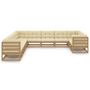 Voir la diapositive 2 : VIDAXL Salon de jardin 11 pcs avec coussins Marron miel Bois de pin