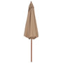 Voir la diapositive 3 : VIDAXL Parasol d'exterieur avec mat en bois 300 cm taupe