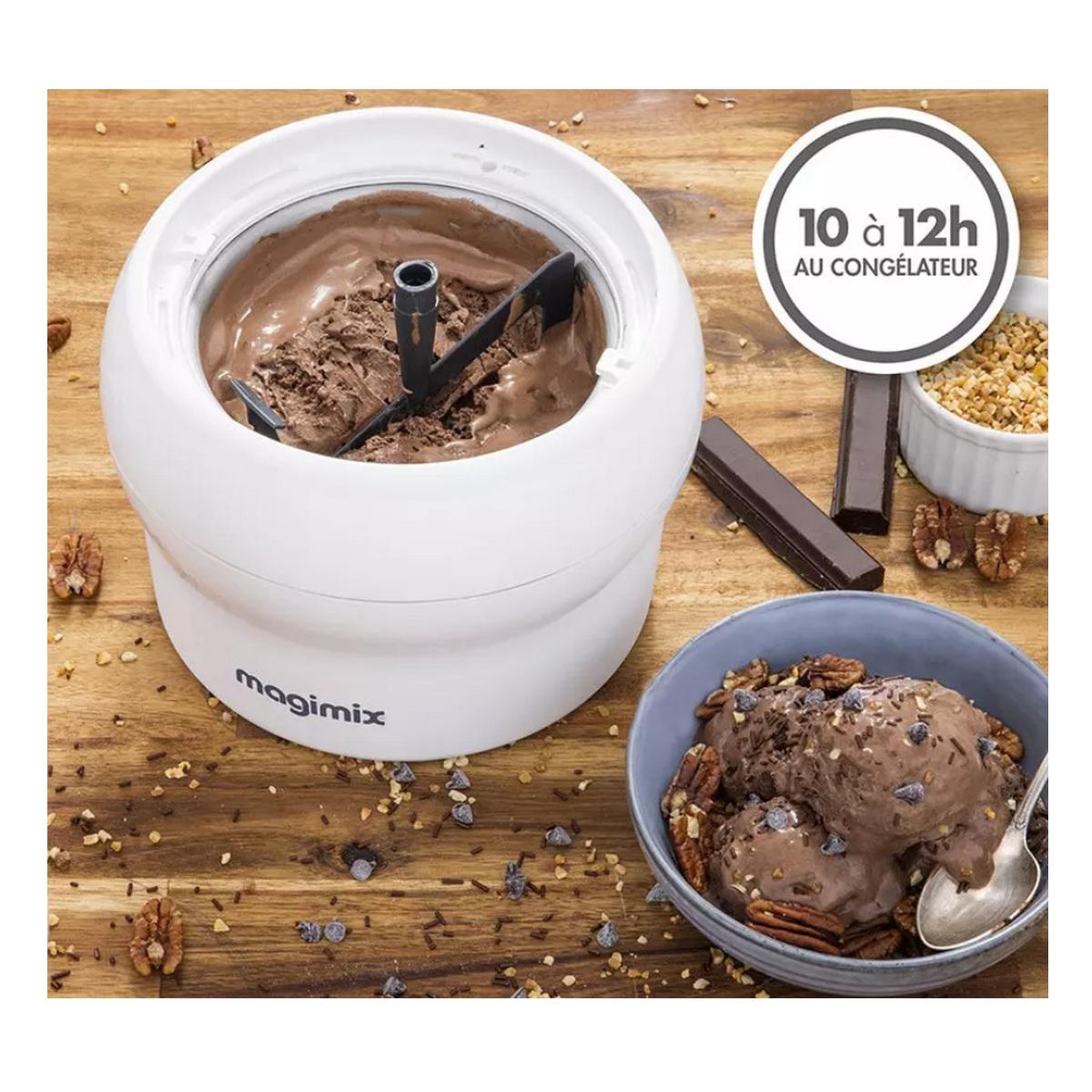Voir la diapositive 4 : MAGIMIX Sorbetière 1.5l 15w blanc - 11667