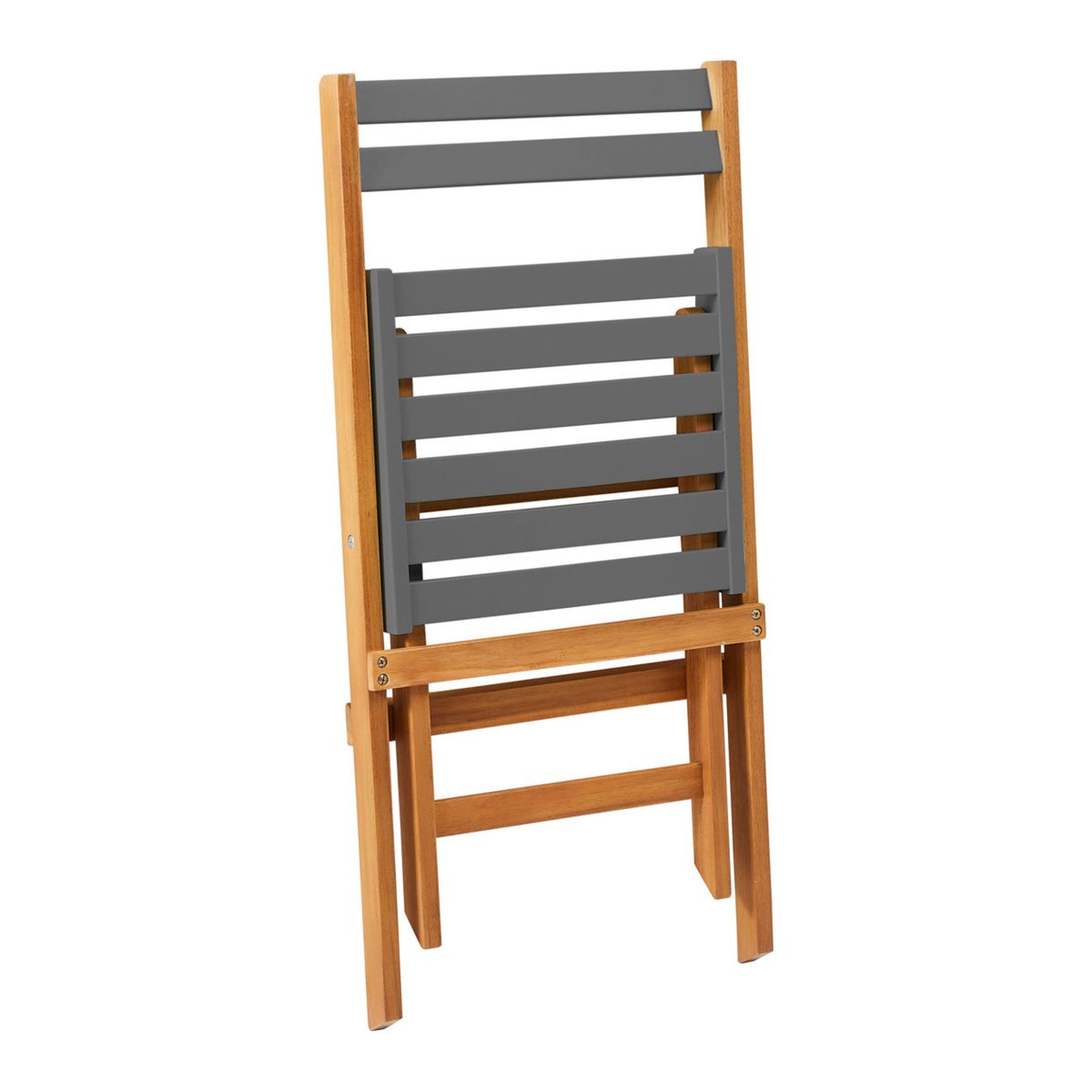 Voir la diapositive 3 : GARDENSTAR Salon de jardin - 2 places - Acacia - Bois et gris - POBOIS