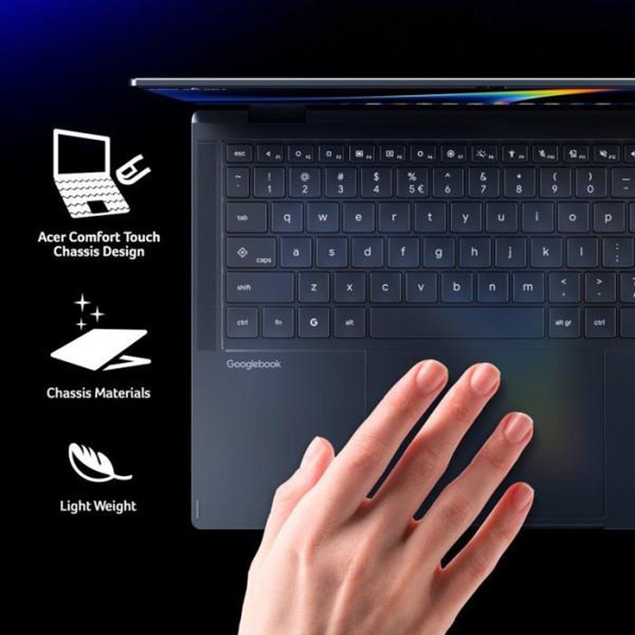 Voir la diapositive 6 : ACER Ordinateur Portable ACER Googlebook 14 : Googlebook OS - 14 WQXGA+ OLED Tactile - Intel Core Ultra 5 325 - RAM 16Go - 256Go SSD