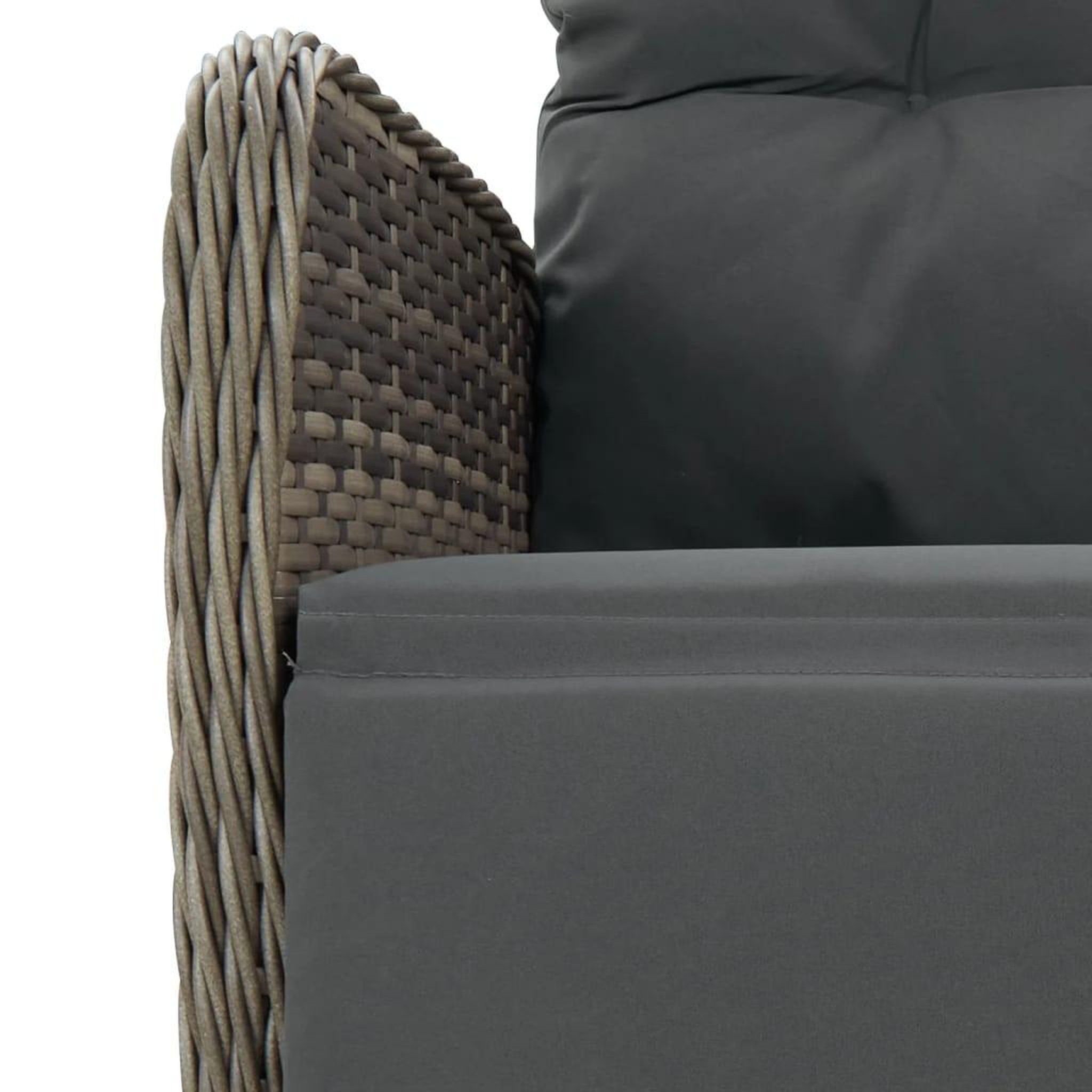 Voir la diapositive 5 : VIDAXL Ensemble a manger de jardin 9 pcs coussins gris resine tressee