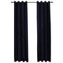 Voir la diapositive 2 : VIDAXL Rideaux occultants avec anneaux 2 pcs Velours Noir 140x175 cm