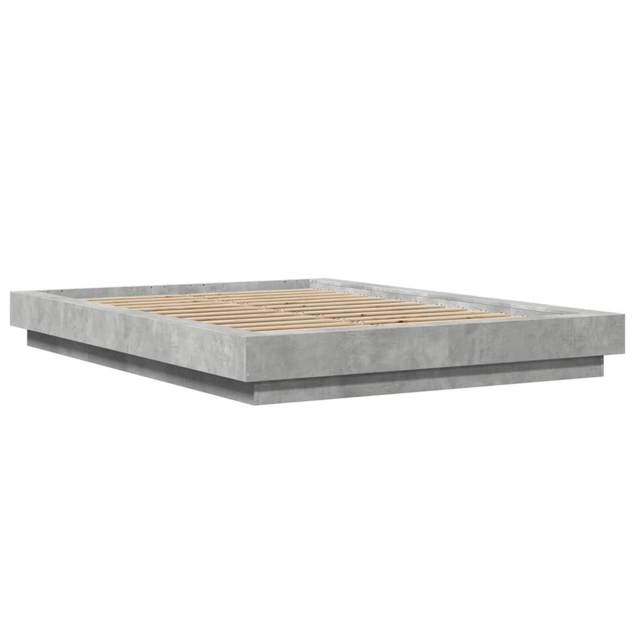 Voir la diapositive 3 : VIDAXL Cadre de lit et lumieres LED sans matelas gris beton 120x190cm
