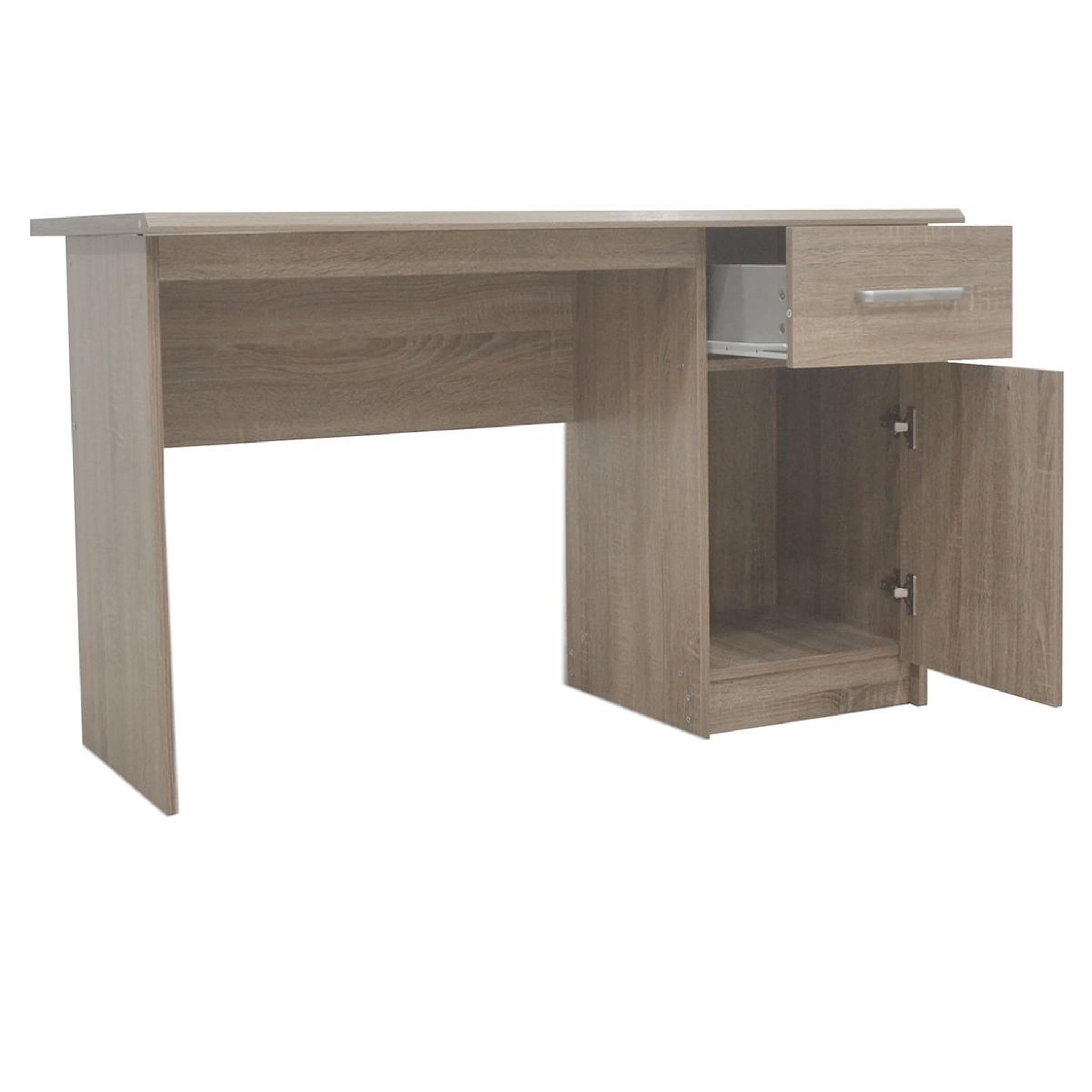 Voir la diapositive 5 : JLC KREATION Bureau moderne 1 porte-3 tiroirs couleur bois otara