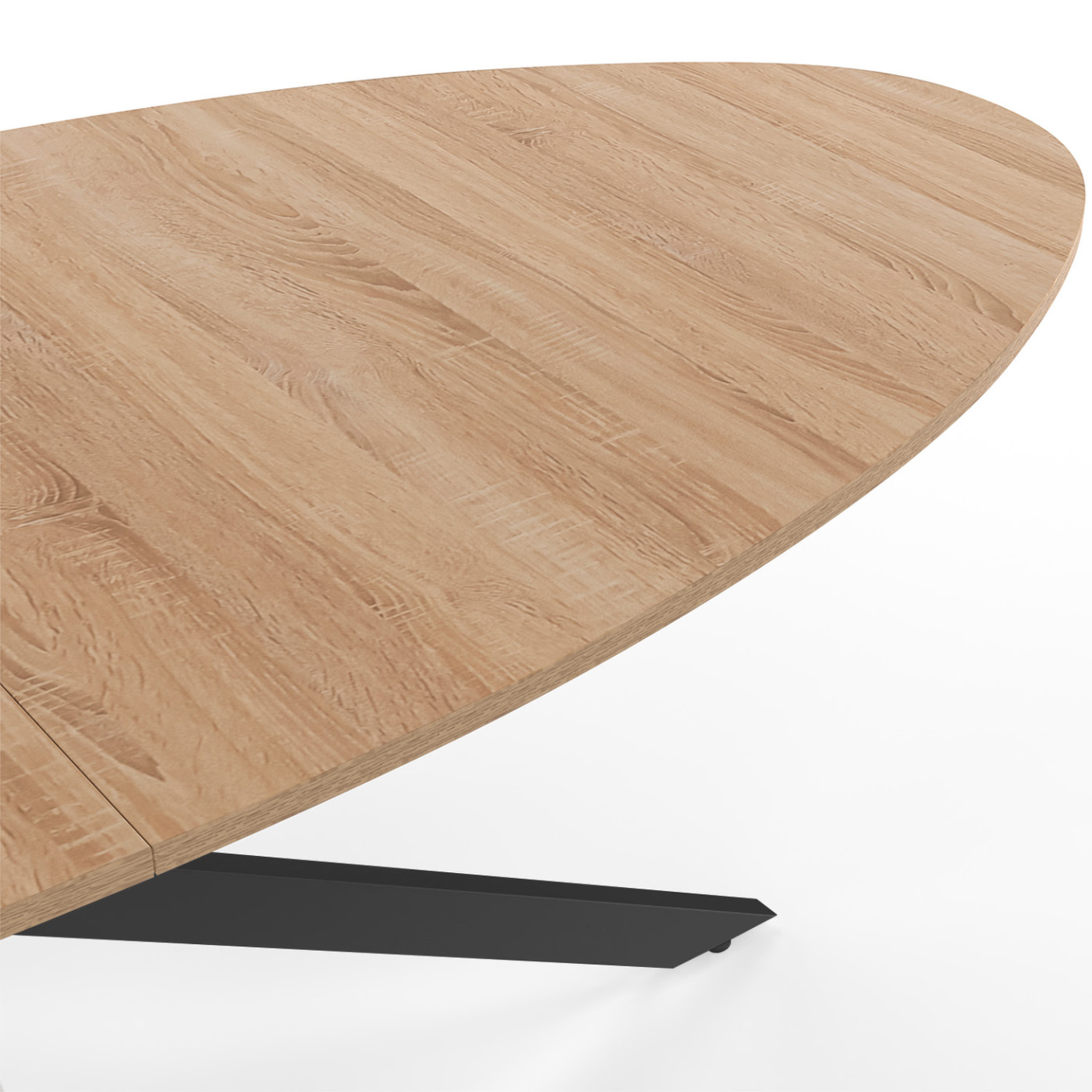 Voir la diapositive 5 : ID MARKET Table à manger ovale alix 10 personnes pied araignée bois et noir 200 cm