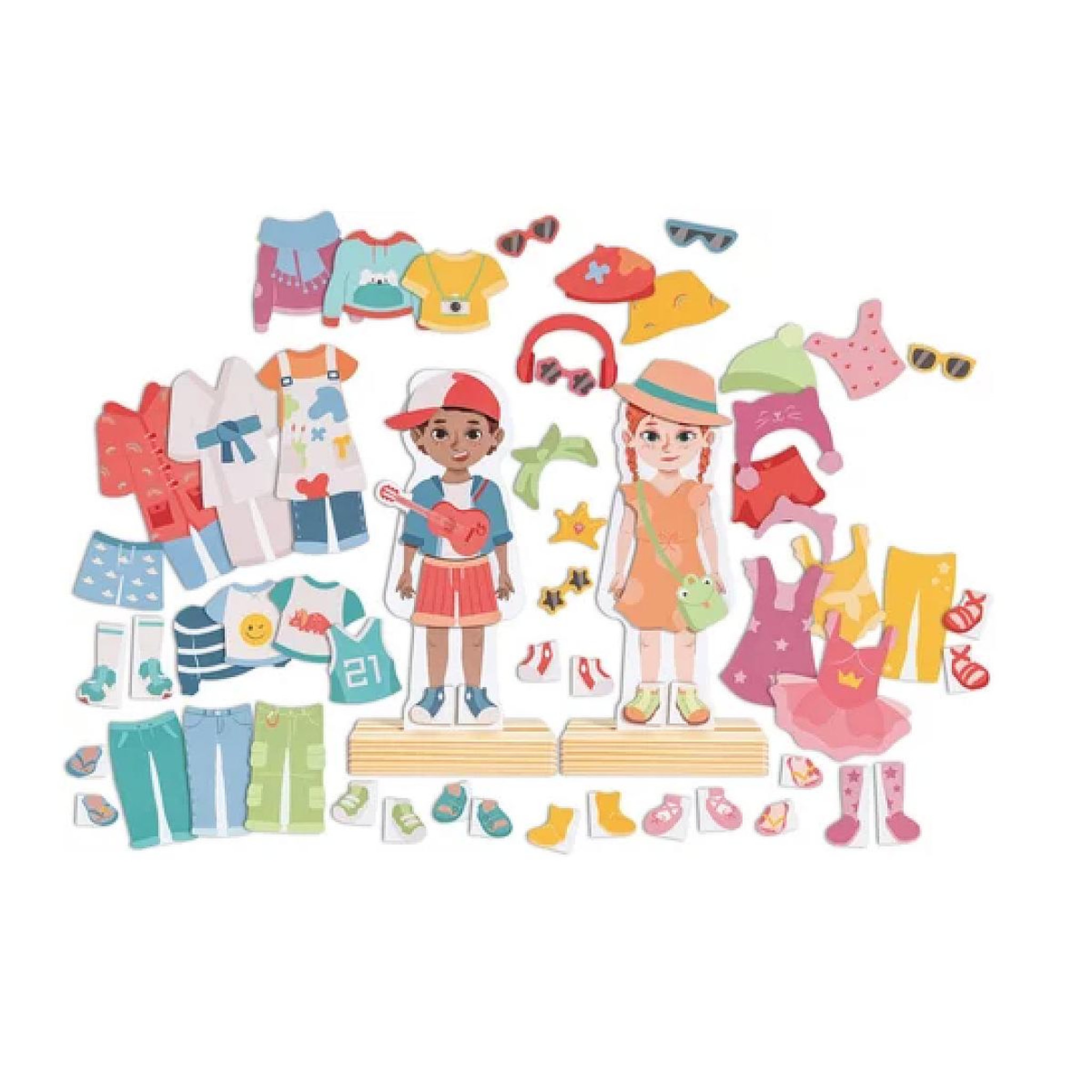 Voir la diapositive 2 : Hape Vêtements Magnétiques Créatifs pour Enfants - Tenues Illimitées
