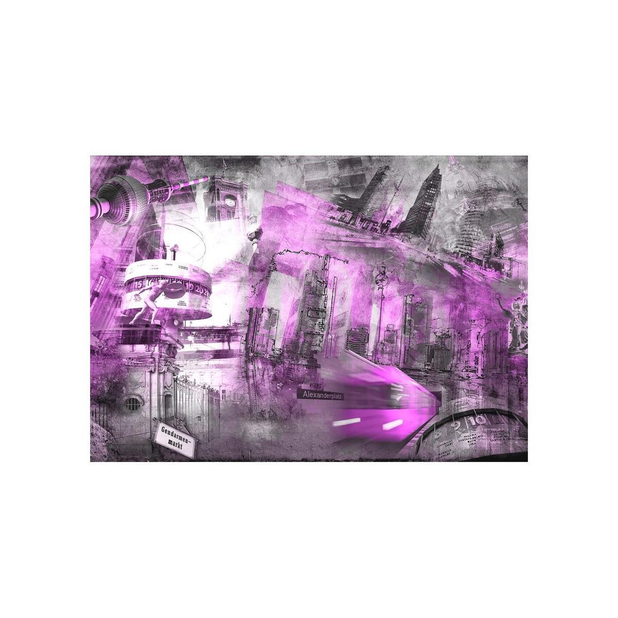 Voir la diapositive 2 : Paris Prix Papier Peint  Berlin Collage Violet