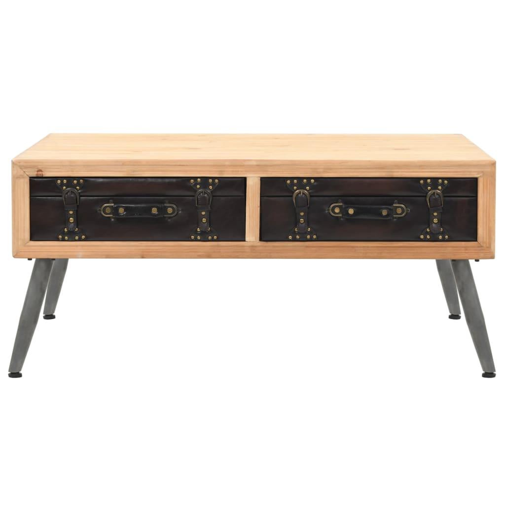 Voir la diapositive 2 : VIDAXL Table basse bois massif de sapin 115x55x50 cm