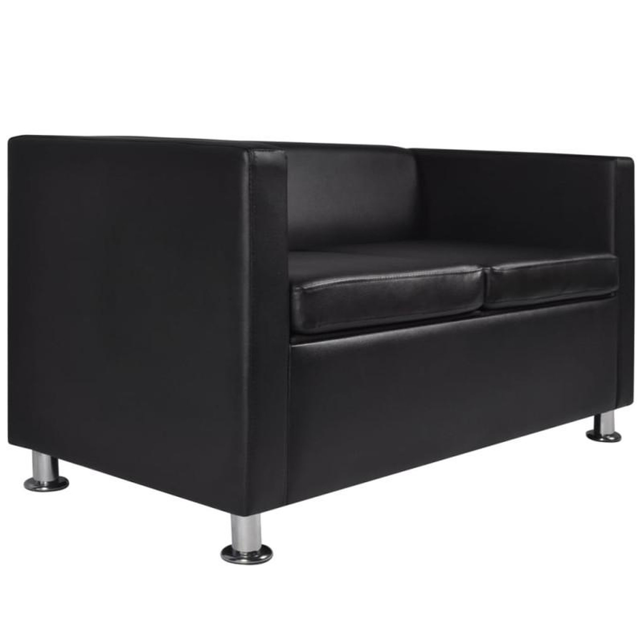 Voir la diapositive 4 : VIDAXL Canapé à 2 places Cuir synthétique Noir