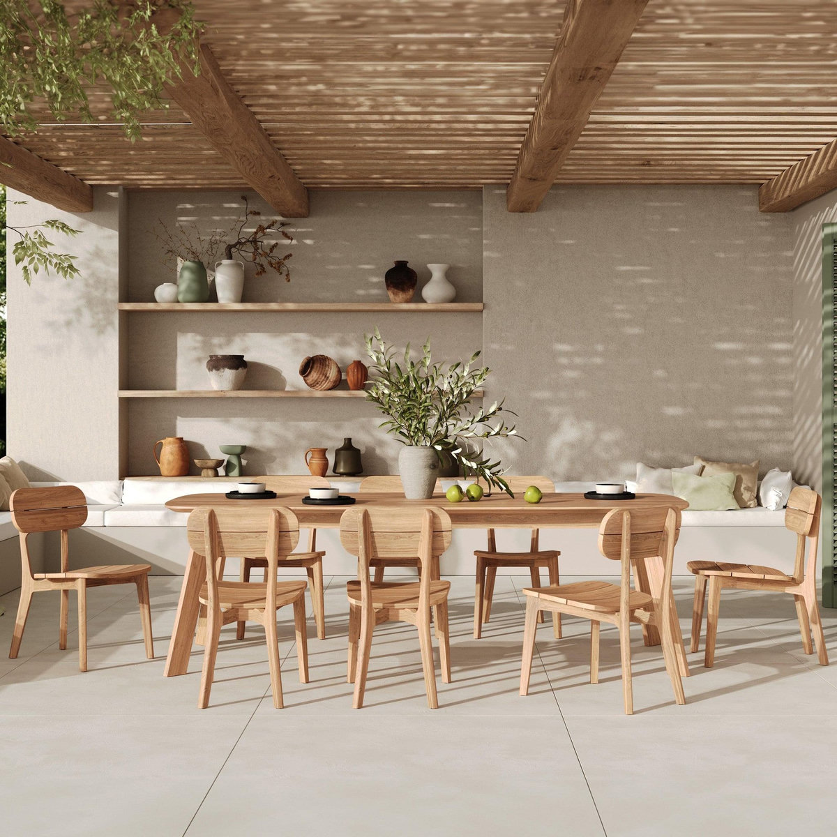 Rendez vous déco Table de jardin en bois de teck recyclé 10 personnes-Lumo