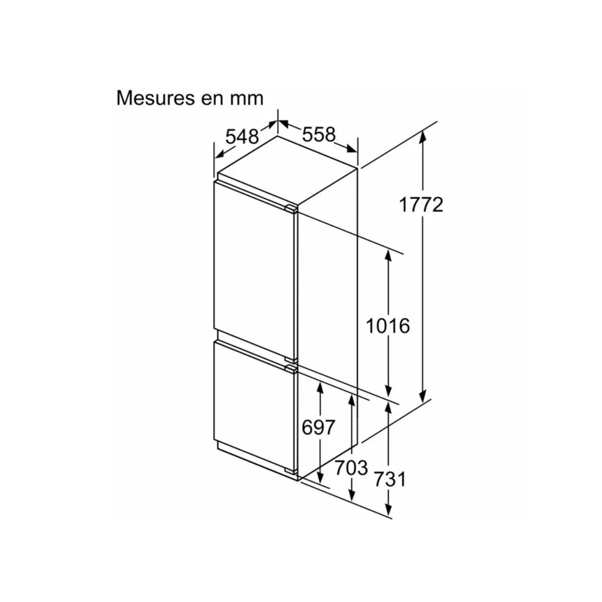 Voir la diapositive 6 : BOSCH Réfigérateur combiné 55cm 260l no frost blanc - kin86adb0