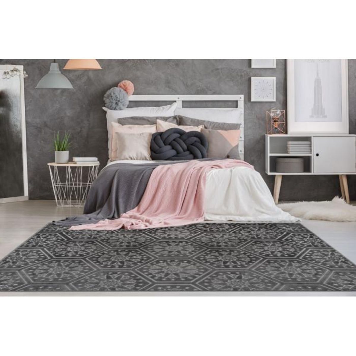 Paris Prix Tapis Moderne Fait Main  Monroe II  Anthracite