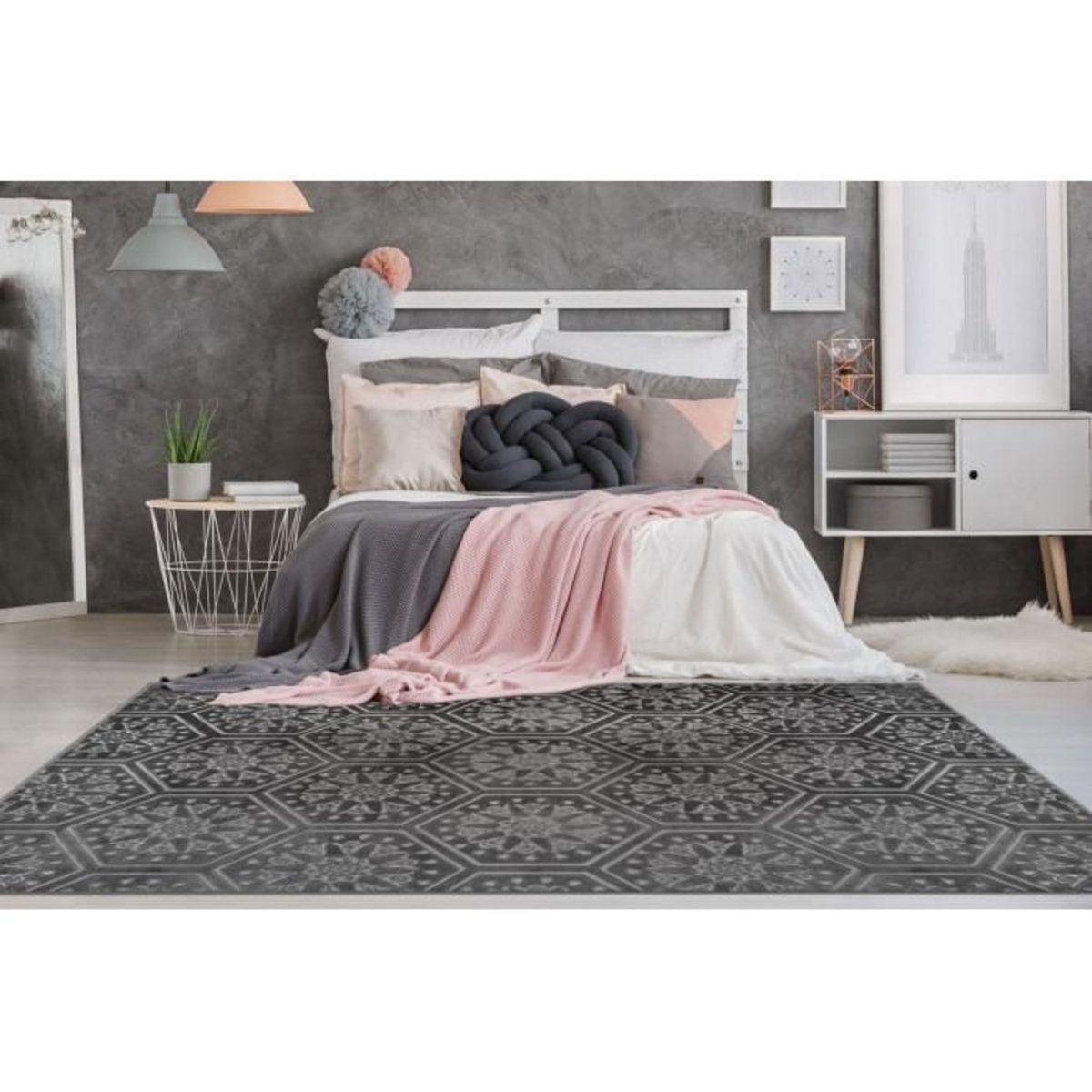 Paris Prix Tapis Moderne Fait Main  Monroe II  Anthracite