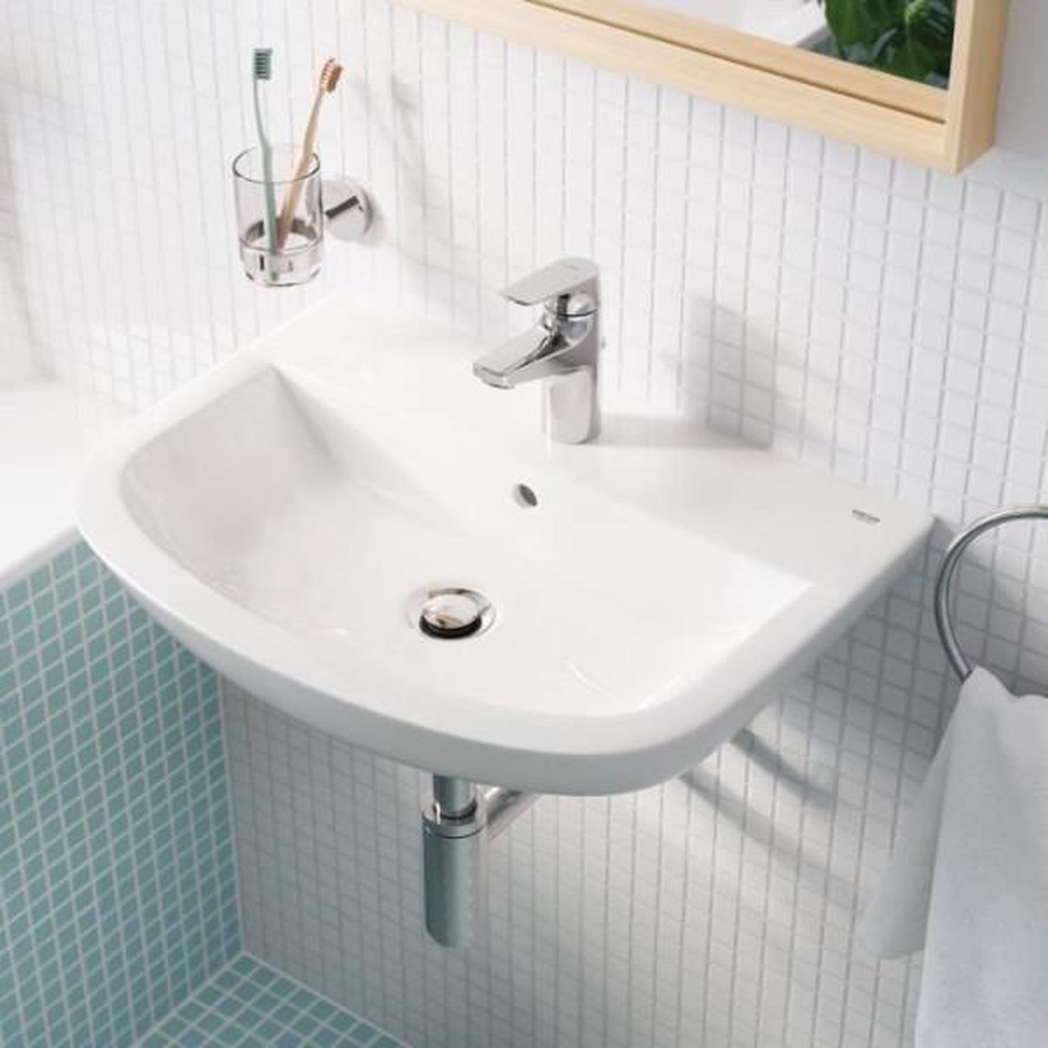 Voir la diapositive 2 : Grohe Mitigeur monocommande lavabo - grohe start flow - taille s - chromé - economie d'eau - 23809000