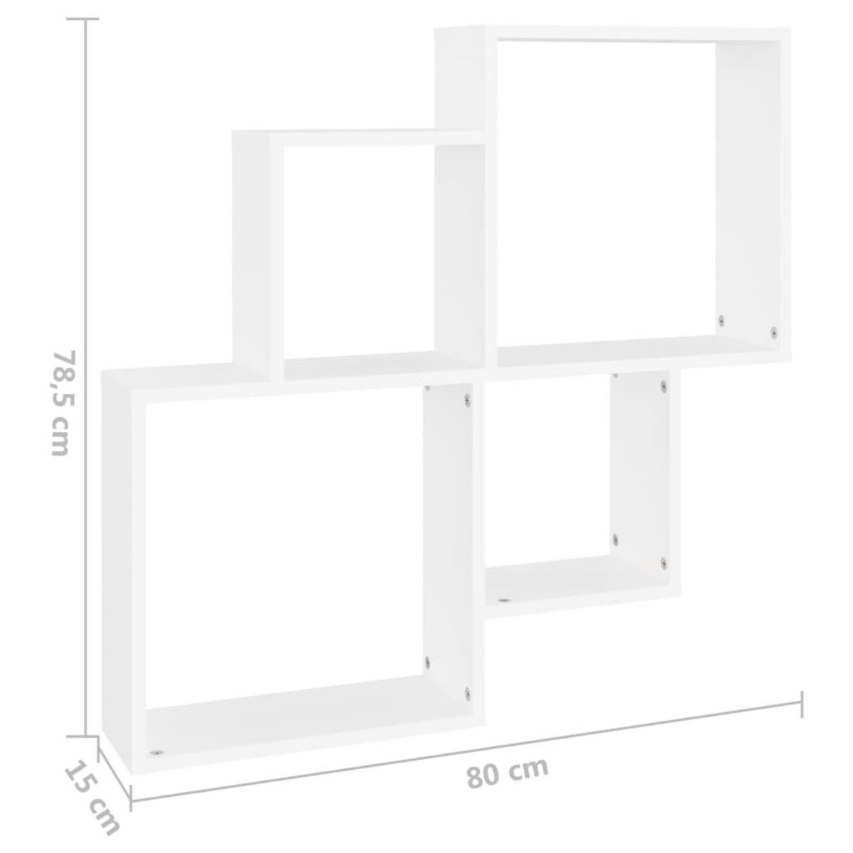 VIDAXL Etagere murale cube Blanc 80x15x78,5 cm Bois d'ingenierie