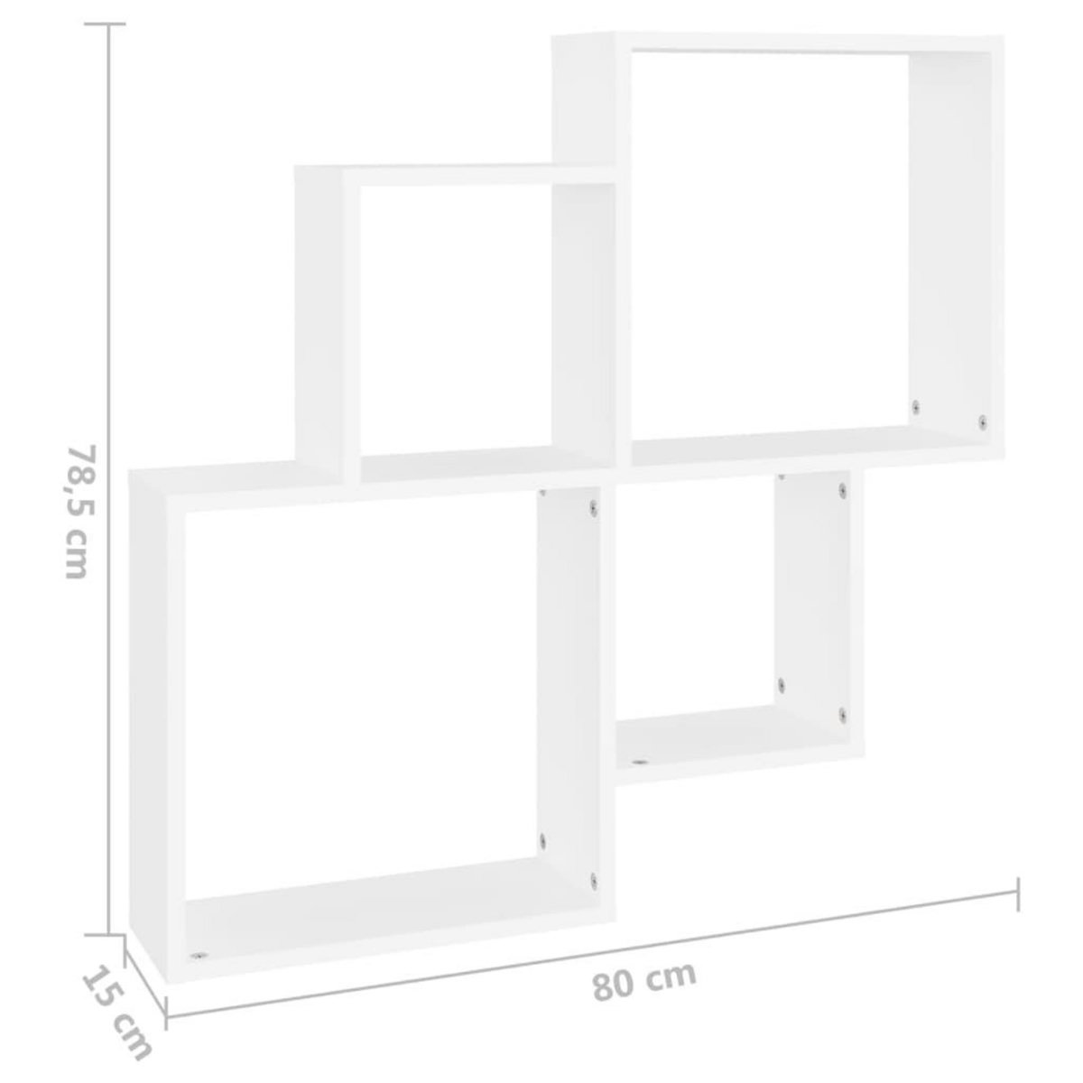 VIDAXL Etagere murale cube Blanc 80x15x78,5 cm Bois d'ingenierie
