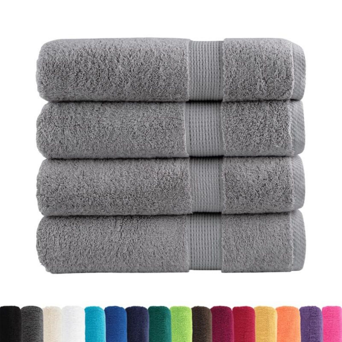 VIDAXL Serviettes de douche de qualité supérieure SOLUND 4 pcs gris