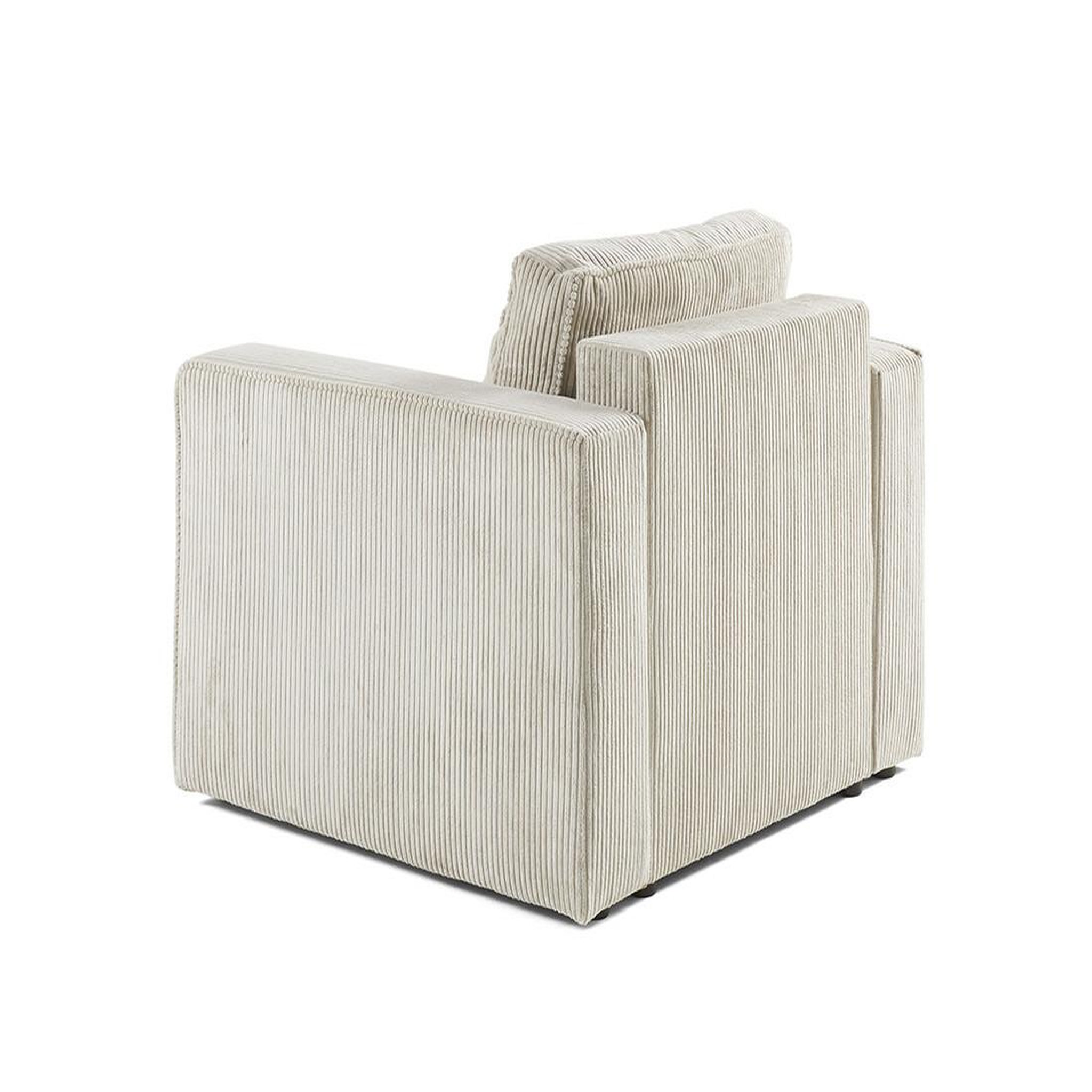 Voir la diapositive 3 : BEST MOBILIER Topaze - fauteuil - en velours côtelé