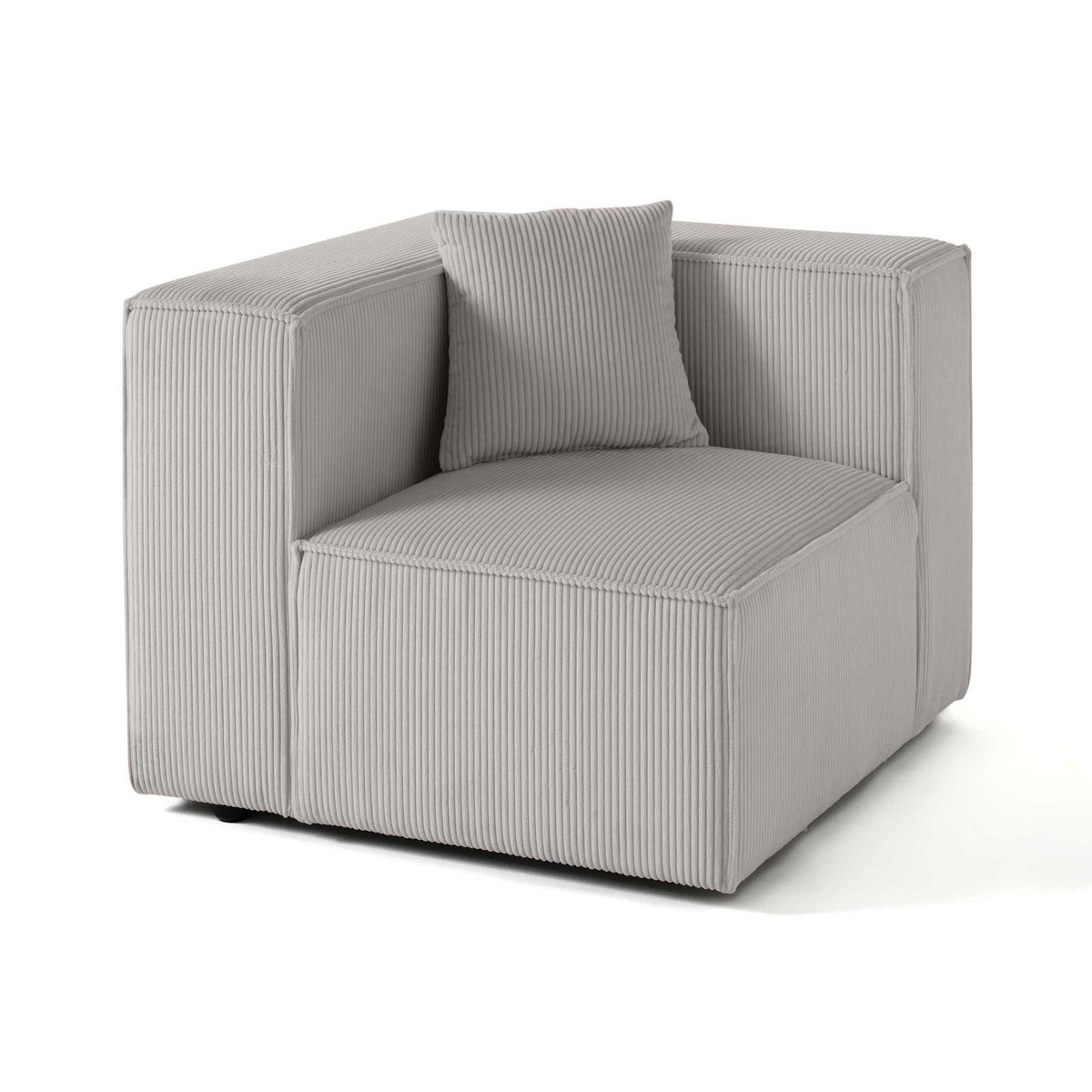 LISA DESIGN Arty - module d'assise gauche - en velours côtelé