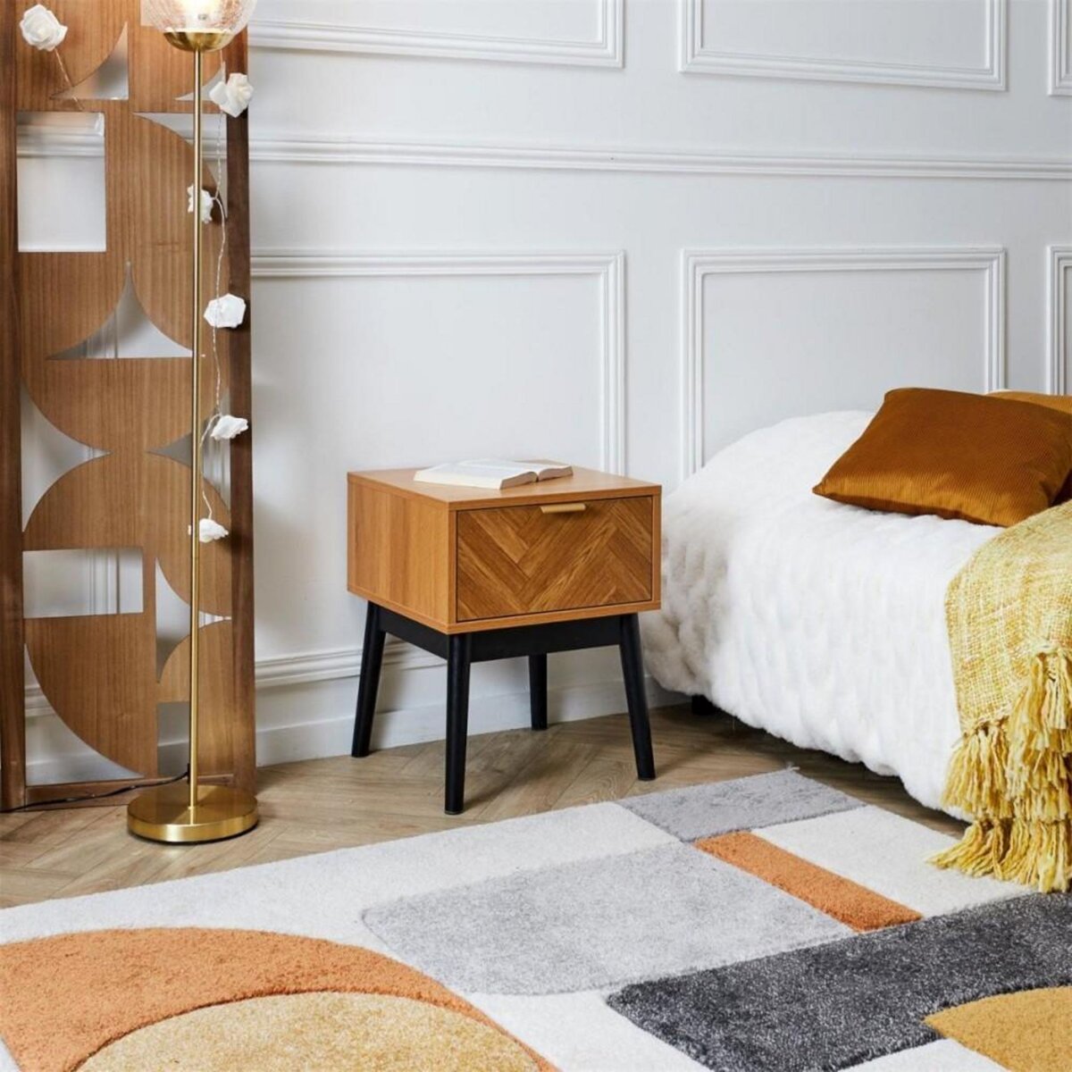 The Home Deco Factory Table de chevet en bois FELIX