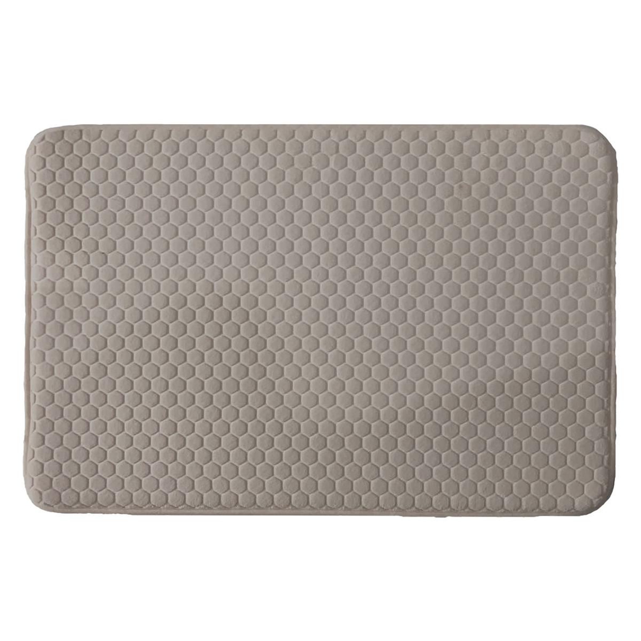 Voir la diapositive 1 : GUY LEVASSEUR Tapis de bain mémoire de forme - alvéole nid d'abeille 50x80cm