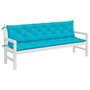 Voir la diapositive 3 : VIDAXL Coussins de banc de jardin lot de 2 turquoise 200x50x7 cm tissu