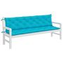 Voir la diapositive 3 : VIDAXL Coussins de banc de jardin lot de 2 turquoise 200x50x7 cm tissu