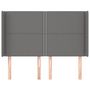 Voir la diapositive 3 : VIDAXL Tete de lit avec oreilles Gris fonce 147x16x118/128 cm Tissu
