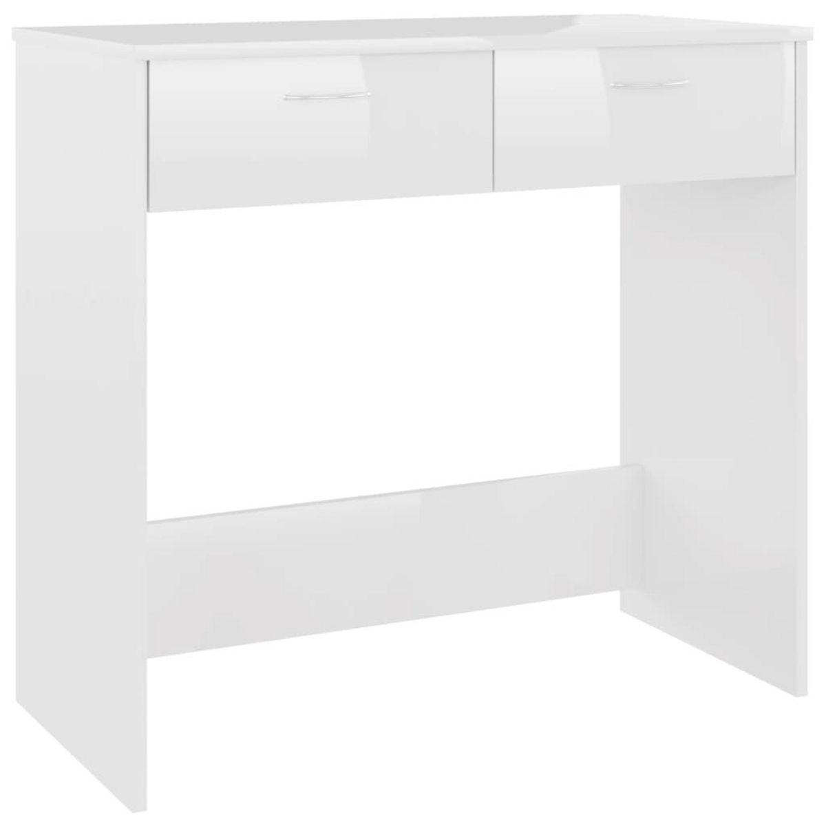VIDAXL Bureau Blanc brillant 80x40x75 cm Agglomere