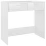 Voir la diapositive 2 : VIDAXL Bureau Blanc brillant 80x40x75 cm Agglomere