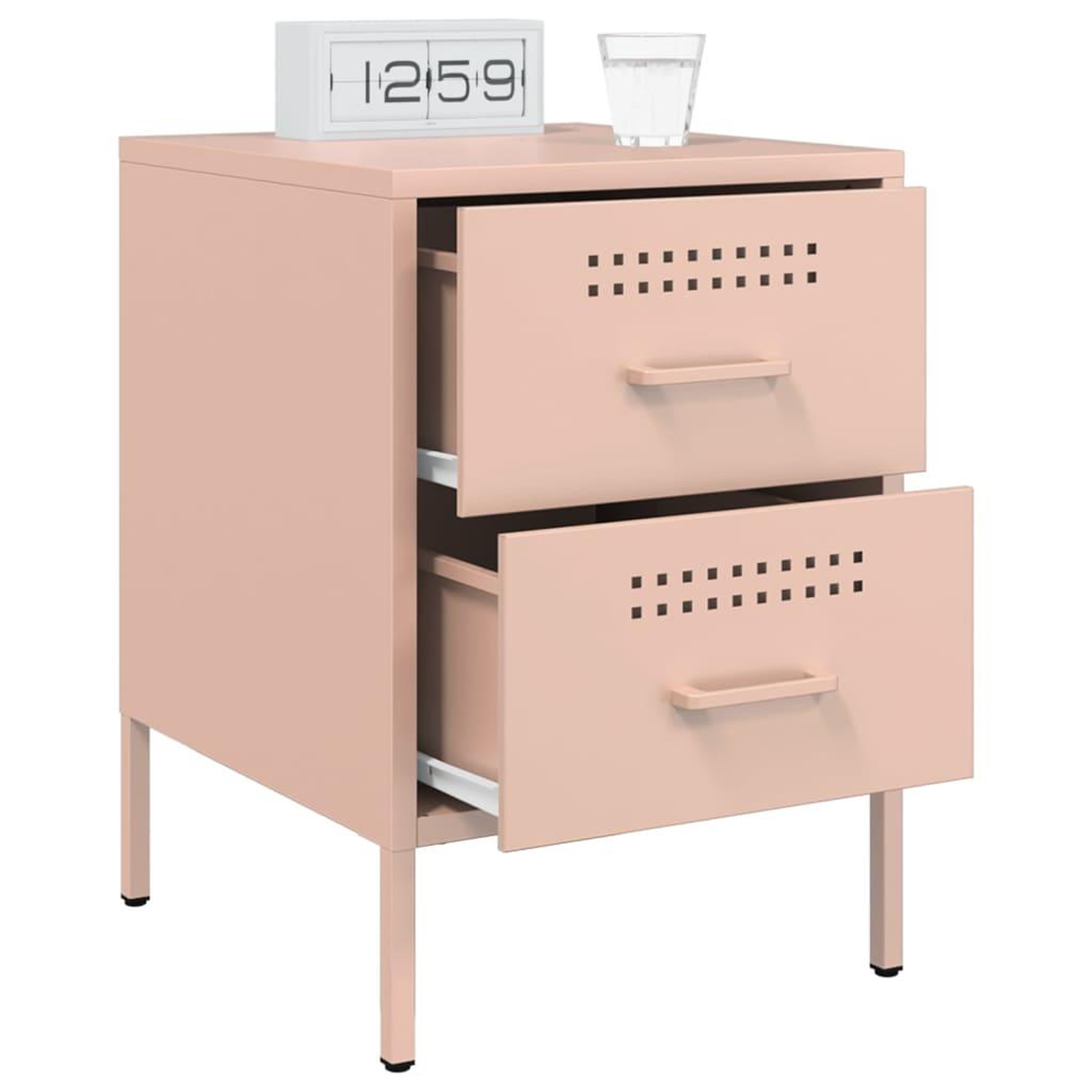 Voir la diapositive 4 : VIDAXL Tables de chevet 2 pcs rose 36x39x50,5 cm acier
