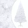 VIDAXL Arbre de Noël artificiel pre-eclaire et boules blanc 210 cm PVC