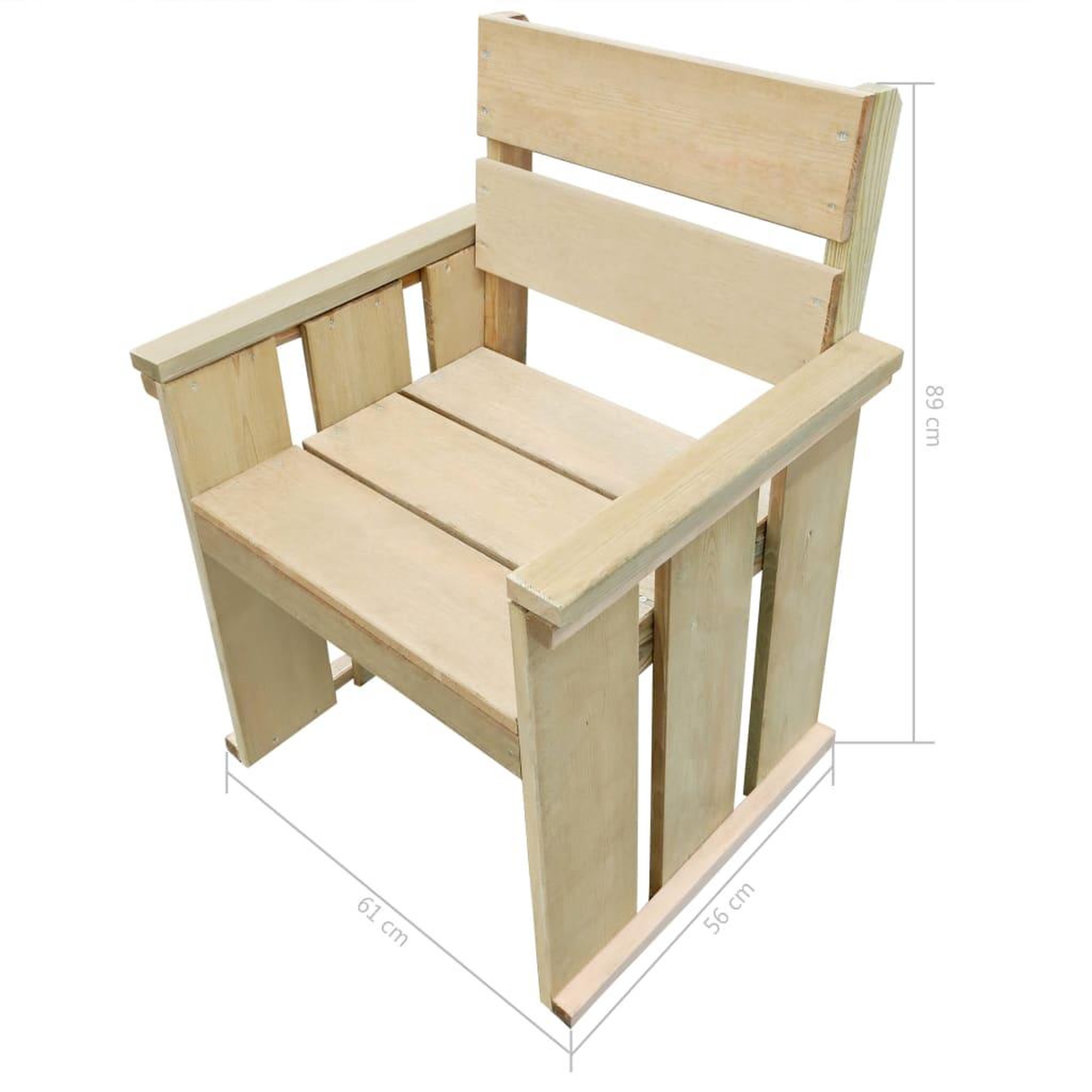 Voir la diapositive 2 : VIDAXL Chaise d'exterieur Pinede impregnee