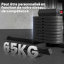 Voir la diapositive 6 : HOMCOM Station de musculation - banc, développé couché, butterfly, barre latissimus et traction, curler, bande résistance, 10 contrepoids - acier noir rouge