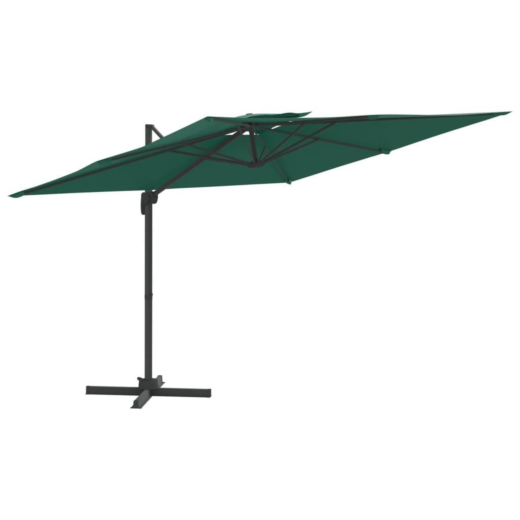 Voir la diapositive 2 : VIDAXL Parasol cantilever a double toit Vert 400x300 cm