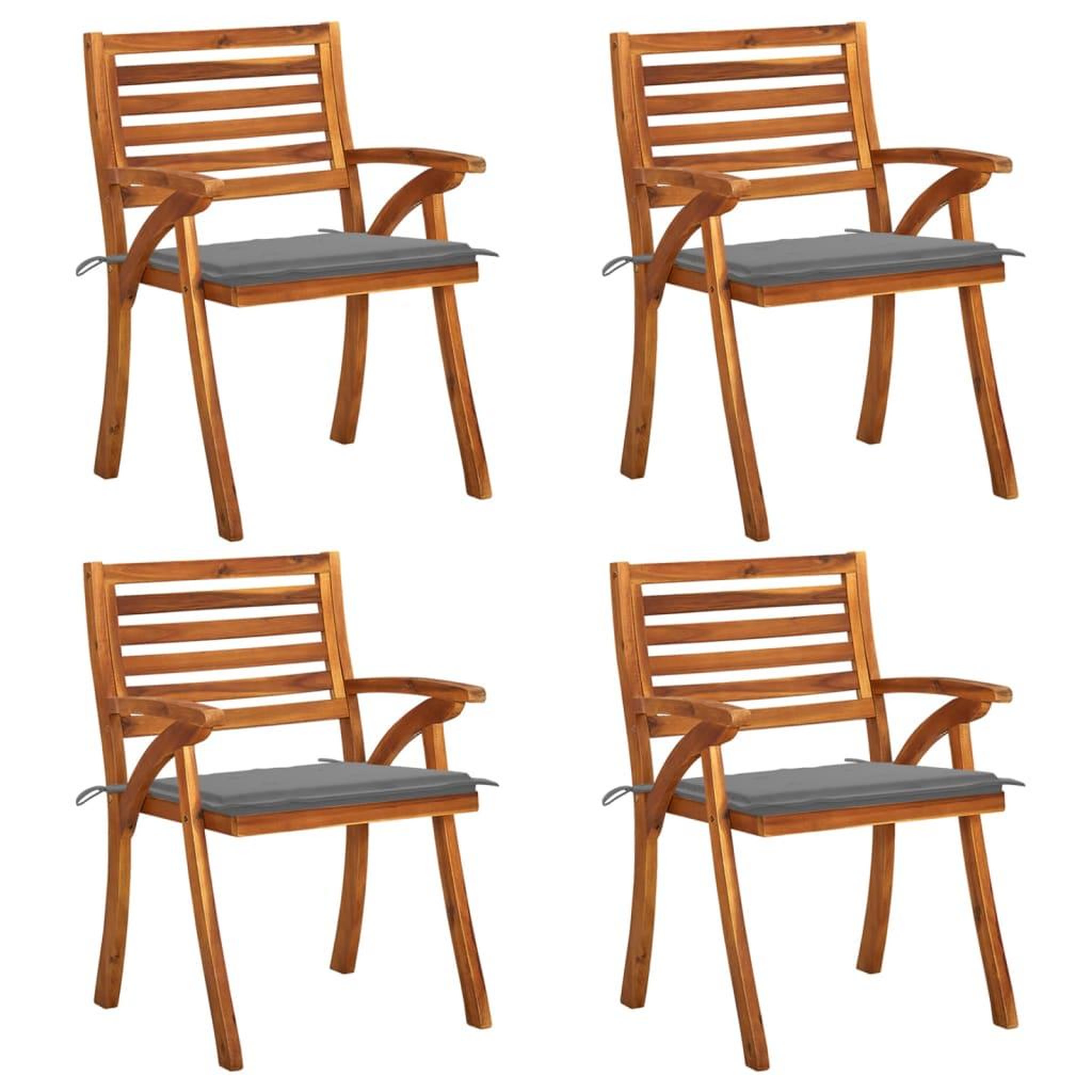 Voir la diapositive 1 : VIDAXL Chaises de jardin avec coussins lot de 4 Bois de teck solide