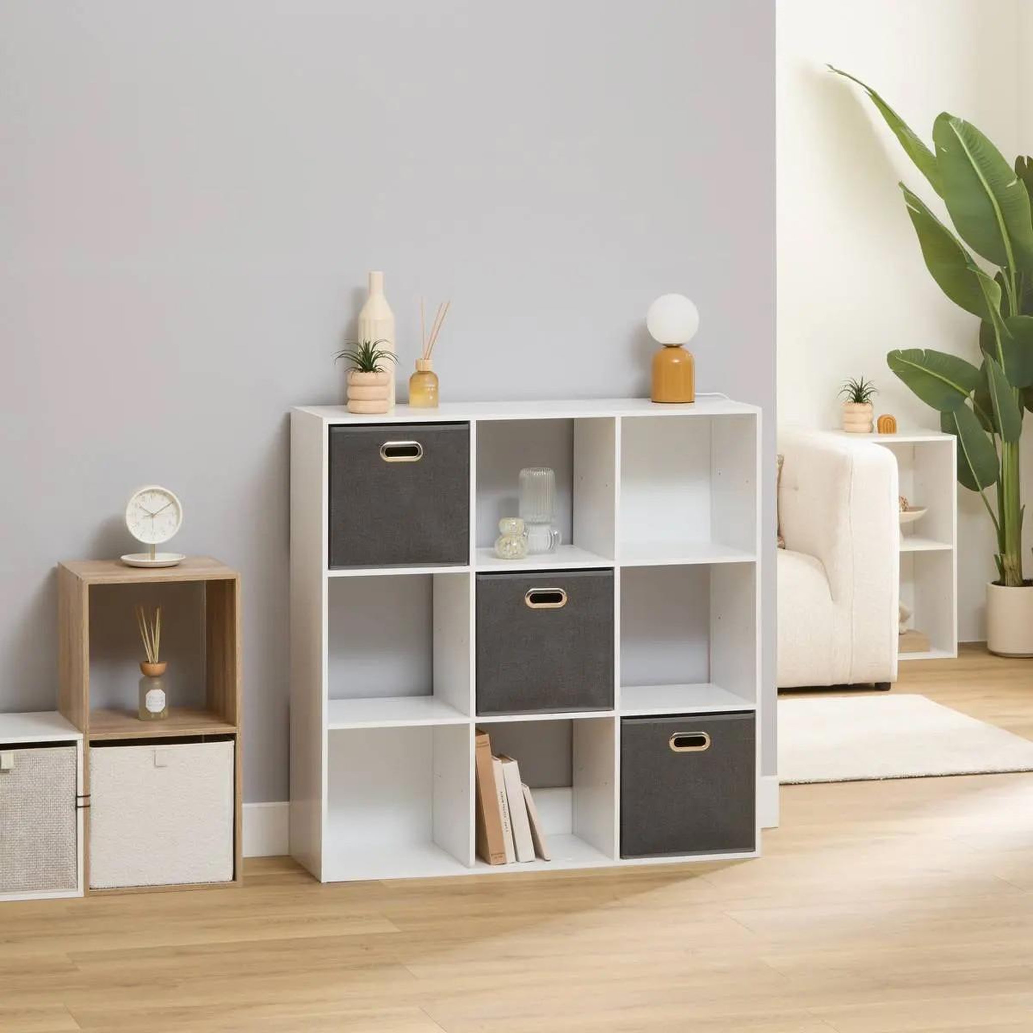 Voir la diapositive 2 : Paris Prix Étagère 9 cases  mix n'modul  100cm blanc